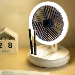 [HH00018861] مروحة مكتب قابلة للطي ب 4 سرعات تهوية مختلفة بإضاءة ليد