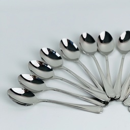 [HH00018898] طقم معالق شاي استانلس ستيل تركي 12 قطعة باللون الفضي