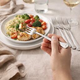 [HH00018903] طقم شوك استانلس ستيل تركي 12 قطعة باللون الفضي