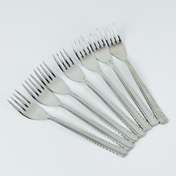 [HH00018905] طقم شوك استانلس ستيل تركي للعشاء باللون الفضي 12 قطعة