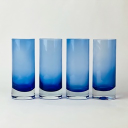 [HH00018987] طقم كوبايات زجاج مطلي باللون الازرق _4 قطع