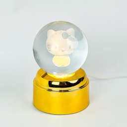 [HH00019274] بلورة كريستال ثلاثية الابعاد بتصميم كيتي بقاعدة قابلة للفصل