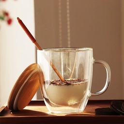 [HH00019370] مج زجاج دبل شفاف 200 ملل للقهوة والعصائر والشاي