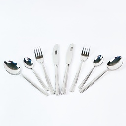 [HH00019385] طقم معالق وشوك وسكاكين استانلس ستيل  24 قطعة باللون الفضي