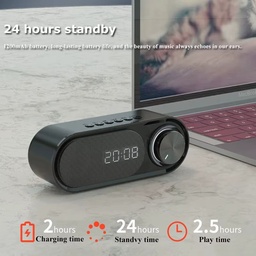 [HH00019553] سبيكر لاسلكي بلوتوث مع ساعة رقمية ومنبه