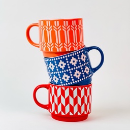 [HH00019653] مج بورسلين مزخرف بتصميم مميز للمشروبات الساخنة و النسكافيه 350 ملي