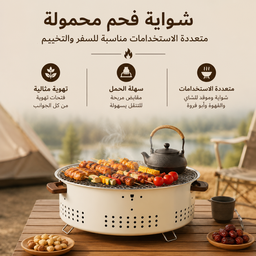 [HH00019740] شواية فحم محمولة متعددة الاستخدامات مناسبة للسفر والتخييم