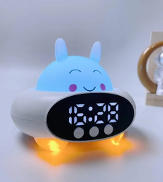 [HH00019751] ساعة ومنبه بتصميم أرنب مع سبيكر بلوتوث بإضاءة ليد 7 ألوان مختلفة