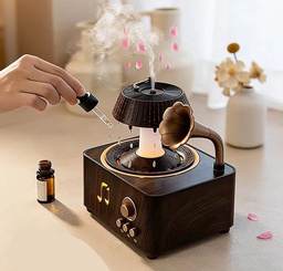 [HH00019905] فواحة مضيئة على شكل جرامافون مع صوت ضوضاء بيضاء وسبيكر بلوتوث بخزان 250 ملي لتعطير المنزل بريموت للتحكم