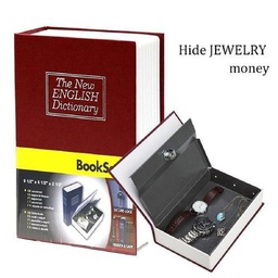 [HH00000019] خزنة معدنية سرية على شكل كتاب حقيقي مع قفل حماية لحفظ واخفاء النقود والمجوهرات