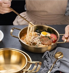 [HH00003894] طاسة ذهبي لعمل الطعام وتقديمه كالمطاعم 26 سم