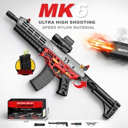[HH00036077] مسدس كرات جل MK6 كهربائي بإضاءة LED وتأثير دخان وسكوب وبطارية قابلة لإعادة الشحن