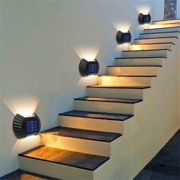 [HH00004714] كشاف ليد حائطي وتربروف يعمل بالطاقه الشمسية ويضئ تلقائيآ في الليل 4 قطع