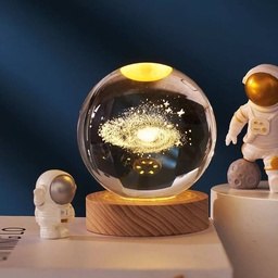 [HH00005288] Galaxy Lighting Crystal Ball Wooden Base 