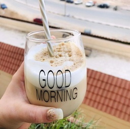 [HH00005640] كوباية جود مورنينج 440 ملي زجاج لشرب وتقديم العصائر والشاي والنسكافيه