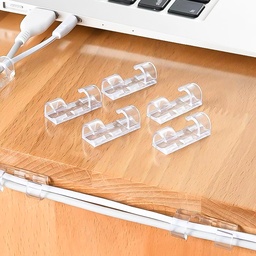 [HH00006260] بديل كلبسات منظم للأسلاك والكابلات بلزق دبل فيس للتثبيت علي الحائط والمكتب شفاف 16 قطعة