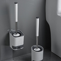 [HH00006276] فرشة تنظيف تواليت سيليكون بحامل لزق دبل فيس قوي ودرج لتجميع المياه للحفاظ علي نظافة الحمام