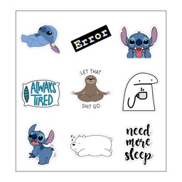 Stitch Vinyl Sticker Pack Reusable &amp; Waterproof