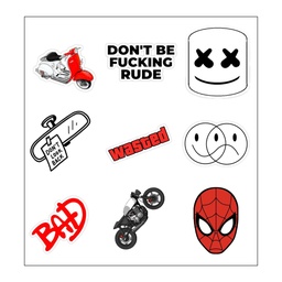 Wasted Vinyl Sticker Pack Reusable &amp; Waterproof