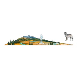 [HH00006822] Wolf Mountain Vinyl Sticker Reusable &amp; Waterproof For Water Bottles