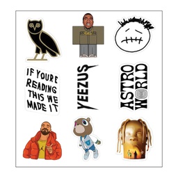 American Rapping Lovers Vinyl Sticker Pack Reusable &amp; Waterproof