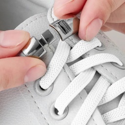 رباط حذاء مرن بقفل لضمان عدم الفك للاحذية الرسمية والرياضية بالوان مختلفة للكبار والاطفال