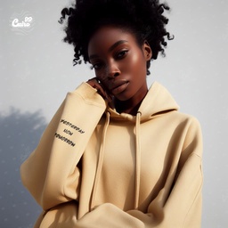 Yesterday Now Tomorrow  هودي اوفر سايز قطن باللون  البيج  