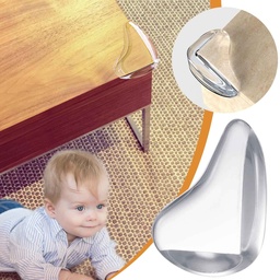 [HH00008807] مجموعة حامي زوايا سيليكون شفاف 4 قطع لحماية الأطفال من الإصابات بلزق دبل فيس قوي