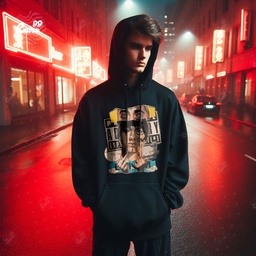 Eminem Slim Shady هودي اوفر سايز قطن باللون الأسود