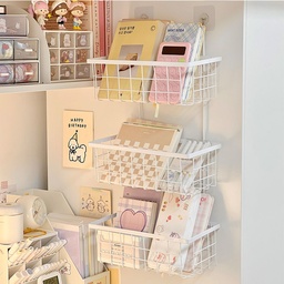 استاند معدن 3 دور منظم وحامل لأدوات المطبخ والحمام والمكتب بلزق دبل فيس قوي لسهولة التعليق