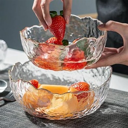 [HH00010421] طقم بولات زجاج 3 قطع بمقاسات مختلفة لحمل وتقديم السلطات والفواكه للضيوف بشكل شيك