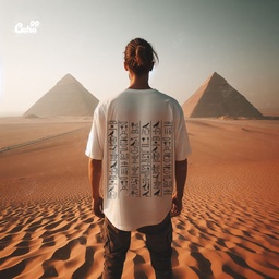 Pharaonic تيشيرت اوفر سايز قطن باللون الابيض للرجال