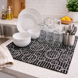 [HH00011138] مفرش لتجفيف الاطباق والاواني والأكواب غير قابل للأنزلاق  قابل للطي لسهولة التخزين