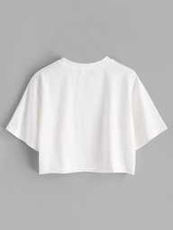 T-shirt Stock Resirve CROP TOP (أبيض )