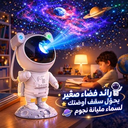 [HH00013357] جلاكسي بروجيكتور شكل رائد فضاء ب 8 الوان مختلفة للفضاء مع ريموت