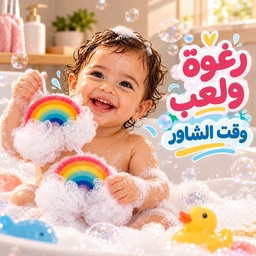 [HH00013403] ليفة استحمام ناعمة على شكل مجسم قوس قزح