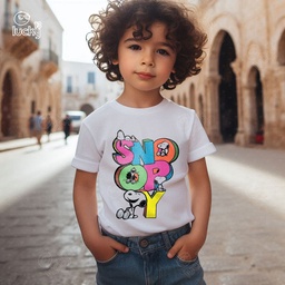 Snoopy تيشيرت اطفال قطن باللون الابيض