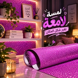 رول استيكر لامع ذاتي اللصق  _ مقاس 200×45 سم