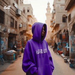 هودي &quot;القاهرة&quot; اوفر سايز قطن للنساء باللون الموف