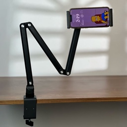 [HH00016139] استاند و حامل للموبايل يثبت علي المكتب قابل للتعديل والدوران 360 درجة