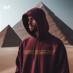 Isis Wings هودي اوفر سايز قطن للرجال باللون النبيتي