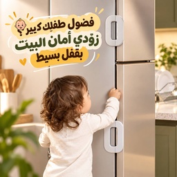 [HH00016222] قفل أمان لسلامة الأطفال لغلق باب الثلاجة والأدراج والدواليب